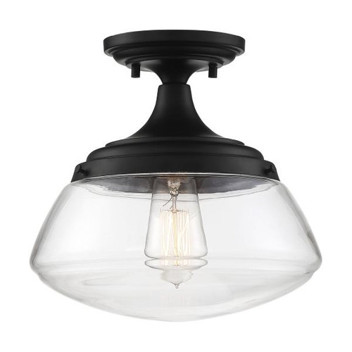 NUVO Lighting NUV-60-6799 Kew - 1 Light - Semi-Flush Fixture - Aged Bronze Finish with Clear Glass