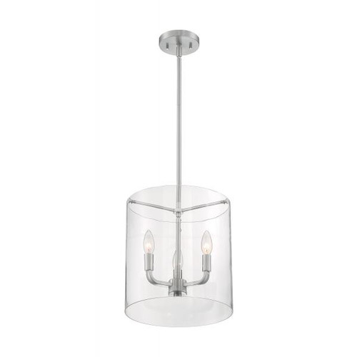 NUVO Lighting NUV-60-7177 Sommerset - 3 Light - Pendant Fixture - Brushed Nickel Finish with Clear Glass