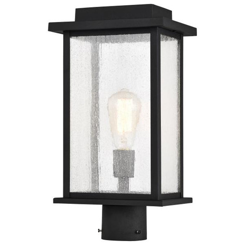 NUVO Lighting NUV-60-7378 Sullivan Collection Outdoor 17 inch Post Light Pole Lantern - Matte Black Finish with Clear Seeded Glass