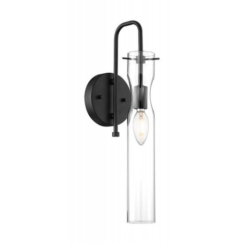 NUVO Lighting NUV-60-6875 Spyglass - 1 Light - Wall Sconce Fixture - Black Finish with Clear Glass