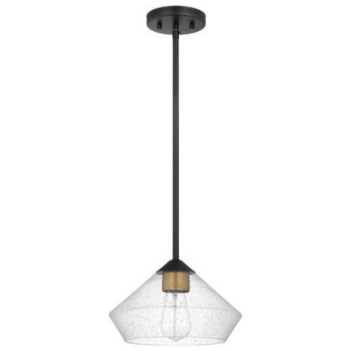 NUVO Lighting NUV-60-7682 Starlight - 1 Light Mini Pendant - Medium Base - 60 Watt - Matte Black Finish: Clear Seeded Glass