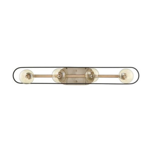 NUVO Lighting NUV-60-6654 Chassis - 4 Light - Vanity - Copper Brushed Brass Finish with Matte Black Frame