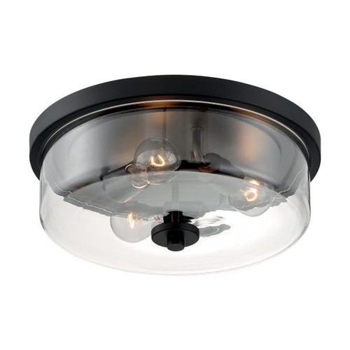 NUVO Lighting NUV-60-7269 Sommerset - 3 Light - Flush Mount Fixture - Matte Black Finish with Clear Glass