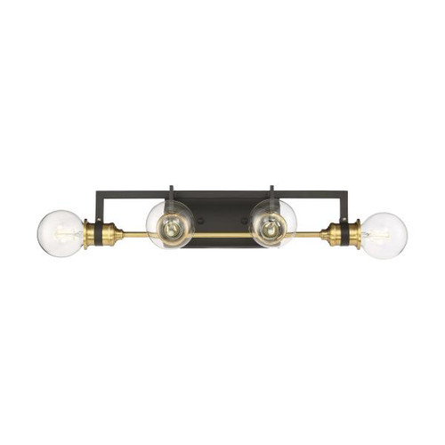 NUVO Lighting NUV-60-6974 Intention - 4 Light - Vanity - Warm Brass and Black Finish