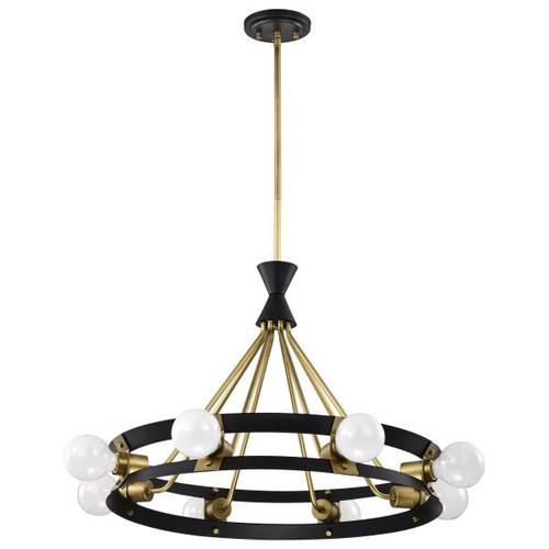 NUVO Lighting NUV-60-7868 Marsden 8 Light Chandelier - Matte Black and Natural Brass Finish