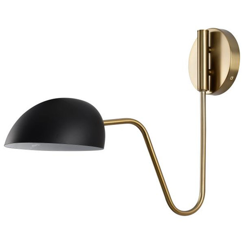 NUVO Lighting NUV-60-7391 Trilby - 1 Light - Wall Sconce - Matte Black with Burnished Brass