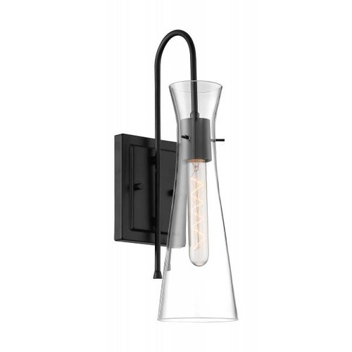 NUVO Lighting NUV-60-6877 Bahari - 1 Light - Wall Sconce Fixture - Black Finish with Clear Glass