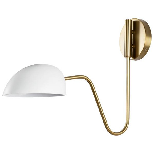 NUVO Lighting NUV-60-7392 Trilby - 1 Light - Wall Sconce - Matte White with Burnished Brass