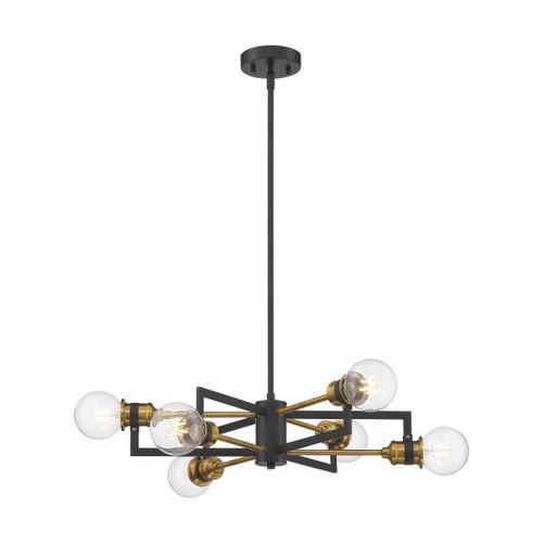 NUVO Lighting NUV-60-6976 Intention - 6 Light - Chandelier - Warm Brass and Black Finish