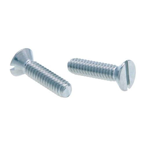 Metallics JFM6 10-32 x 1/4 in. Flat Head Slotted Machine Screws - Steel Zinc - 100qty