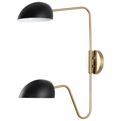 NUVO Lighting NUV-60-7393 Trilby - 2 Light - Wall Sconce - Matte Black with Burnished Brass