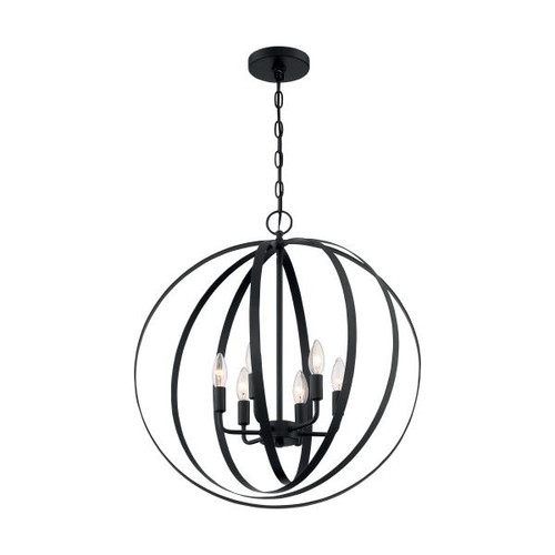 NUVO Lighting NUV-60-7068 Pendleton - 6 Light - Pendant Fixture - Matte Black Finish