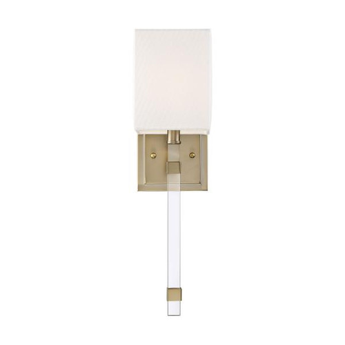 NUVO Lighting NUV-60-6681 Thompson - 1 Light - Wall Sconce - Burnished Brass Finish with White Linen Shade