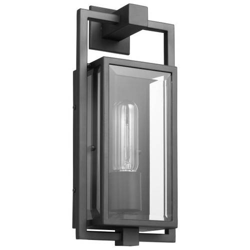 NUVO Lighting NUV-60-7543 Exhibit - 1 Light - Small Wall Lantern - Matte Black Finish with Clear Beveled Glass