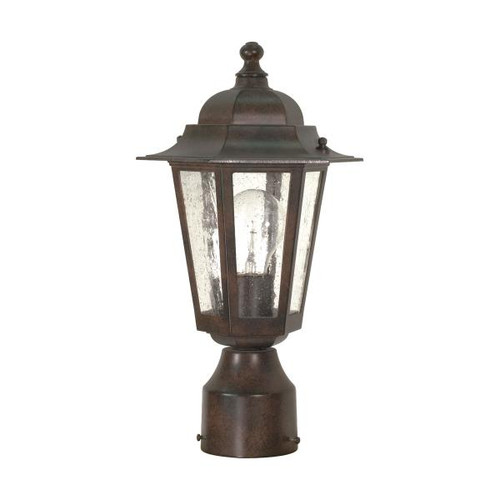 NUVO Lighting NUV-60-995 Cornerstone - 1 Light - 14 in. - Post Lantern with Clear Seed Glass