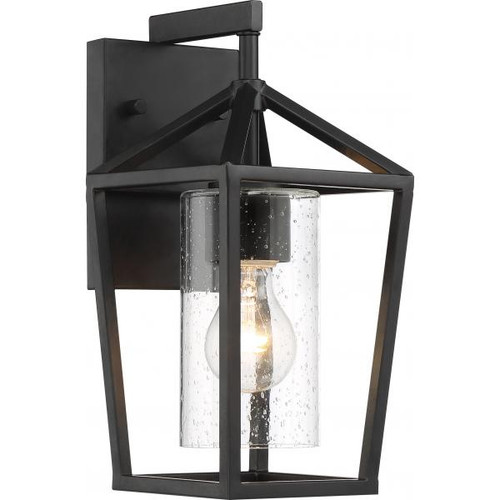 NUVO Lighting NUV-60-6591 Hopewell - 1 Light - Small Lantern - Matte Black Finish with Clear Seeded Glass