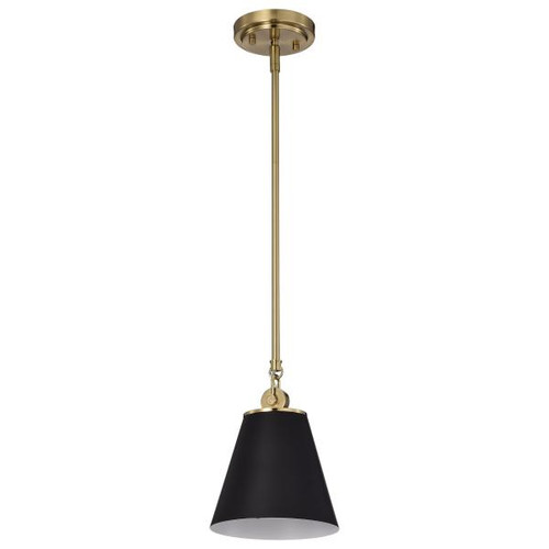 NUVO Lighting NUV-60-7408 Dover - 1 Light - Small Pendant - Black with Vintage Brass