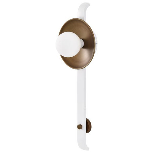NUVO Lighting NUV-60-7741 Colby 1 Light Wall Sconce - White and Natural Brass Finish