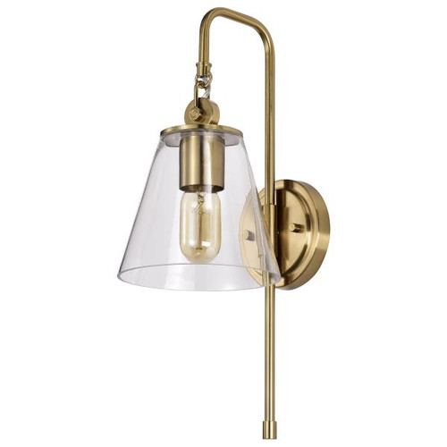 NUVO Lighting NUV-60-7449 Dover - 1 Light - Wall Sconce - Vintage Brass with Clear Glass