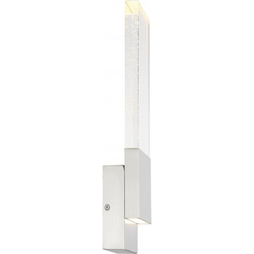 NUVO Lighting NUV-62-1503 Ellusion - LED Large Wall Sconce - 13W - Polished Nickel Finish with Seeded Glass