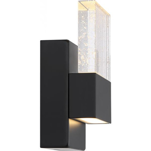 NUVO Lighting NUV-62-1511 Ellusion - LED Small Wall Sconce - 15W - Matte Black Finish with Seeded Glass