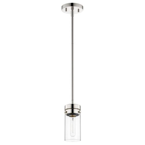 NUVO Lighting NUV-60-7629 Intersection - 1 Light - Mini Pendant - Polished Nickel with Clear Glass