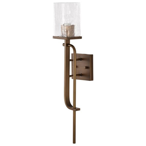 NUVO Lighting NUV-60-7749 Terrace 1 Light Wall Sconce - Natural Brass Finish - Crackel Glass
