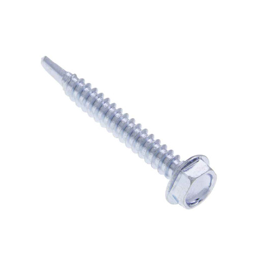 Metallics JTEKD19V 10 x 1-1/2 in. 5/16 Indented Hex Head Self-Drilling & Tapping Screws with Washer - #2 Drill Point - Steel Zinc - 500qty Metallics JTEKD19V 10 x 1-1/2 in. 5/16 Indented Hex Head Self-Drilling & Tapping Screws with Washer - #2 Drill Point - Steel Zinc - 500qty