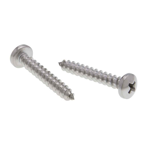 Metallics JSTSP36 1/4 x 1 in. Pan Head Phillips Tapping Screws - 18-8 Stainless - 100qty