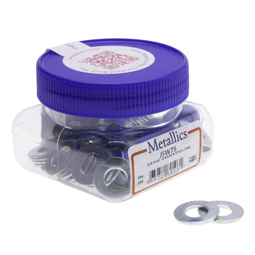 Metallics JSW78G Washers 3/4 Flat Galv (Jar 50) Metallics JSW78G Washers 3/4 Flat Galv (Jar 50)
