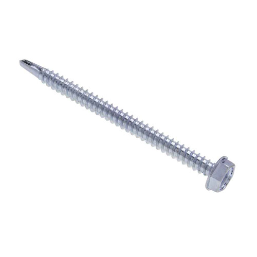 Metallics JTEKD94 12 x 1-1/2 in. 5/16 Indented Hex Head Self-Drilling & Tapping Screws with Washer - #3 Drill Point - Steel Zinc - 100qty Metallics JTEKD94 12 x 1-1/2 in. 5/16 Indented Hex Head Self-Drilling & Tapping Screws with Washer - #3 Drill Point - Steel Zinc - 100qty
