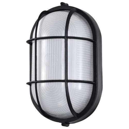 NUVO Lighting NUV-62-1391 LED Oval Bulk Head Fixture - Black Finish with White Glass