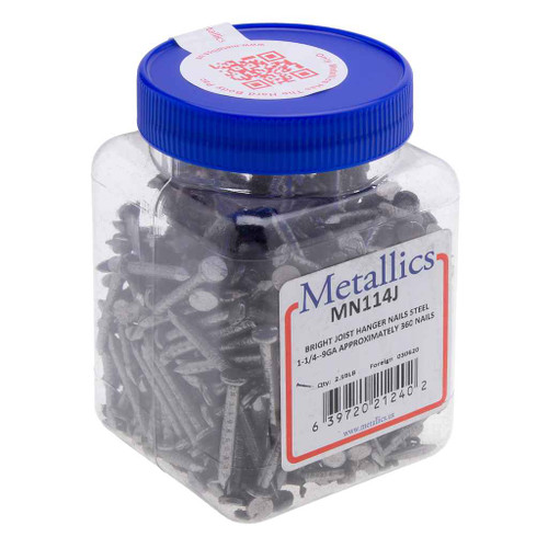 Metallics MN114J Nails 1-1/4 9Ga Joist Hngr Steel (Jar 360)