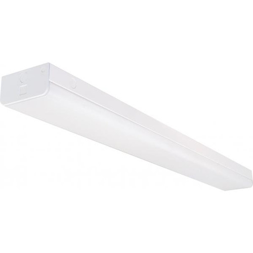 NUVO Lighting NUV-65-1153 LED 4 ft. - Wide Strip Light - 40W - 5000K - White Finish - with Knockout and Emergency Back Up