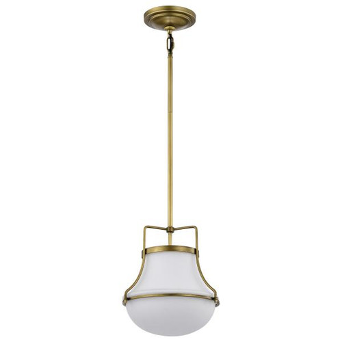 NUVO Lighting NUV-60-7862 Valdora 1 Light Pendant - 10 Inches - Natural Brass Finish - White Opal Glass