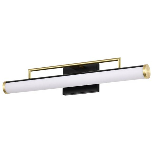 NUVO Lighting NUV-62-1538 Solano Medium Vanity - LED - Black and Brushed Brass Finish - White Acrylic Lens