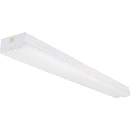 NUVO Lighting NUV-65-1156 LED 4 ft. - Wide Strip Light - 40W - 5000K - White Finish - Connectible with Emergency Back Up