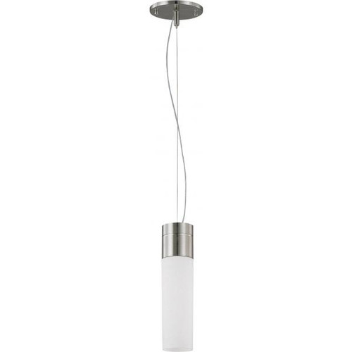 NUVO Lighting NUV-62-2932 Link - 1 Light - LED Tube Pendant with White Glass - Brushed Nickel Finish