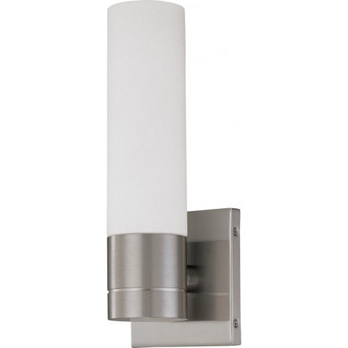 NUVO Lighting NUV-62-2934 Link - 1 Light - LED Tube Wall Sconce with White Glass - Brushed Nickel Finish