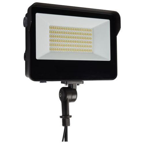 NUVO Lighting NUV-65-542 LED Tempered Glass Flood Light with Bypassable Photocell - CCT Selectable 3K/4K/5K - Wattage Adjustable 45W/60W/80W - ColorQuick and PowerQuick Technology - Bronze Finish