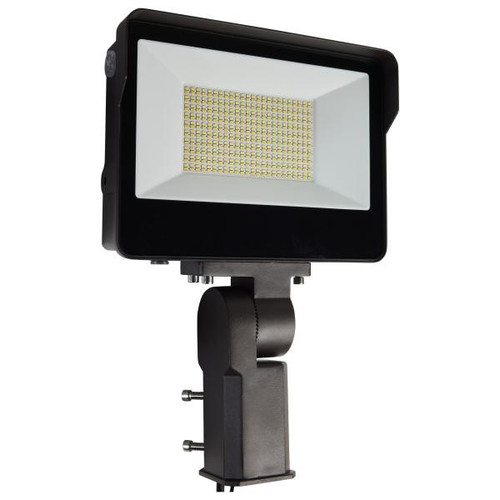 NUVO Lighting NUV-65-543 LED Tempered Glass Flood Light with Bypassable Photocell - CCT Selectable 3K/4K/5K - Wattage Adjustable 100W/125W/150W - ColorQuick and PowerQuick Technology - Bronze Finish