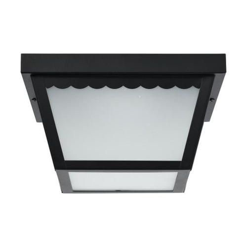 NUVO Lighting NUV-62-1572 12 Watt - 9 inch - LED Carport Flush Mount Fixture - 3000K - Dimmable - Black Finish with Frosted Glass