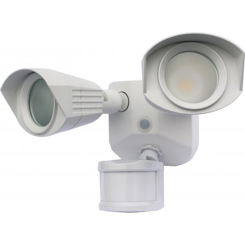 NUVO Lighting NUV-65-211 LED Security Light - Dual Head - White Finish - 3000K - Motion Sensor