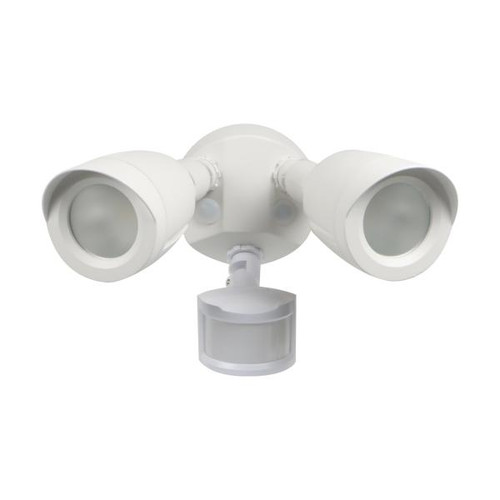 NUVO Lighting NUV-65-711 LED Security Light - Dual Head - Motion Sensor Included - White Finish - 3000K
