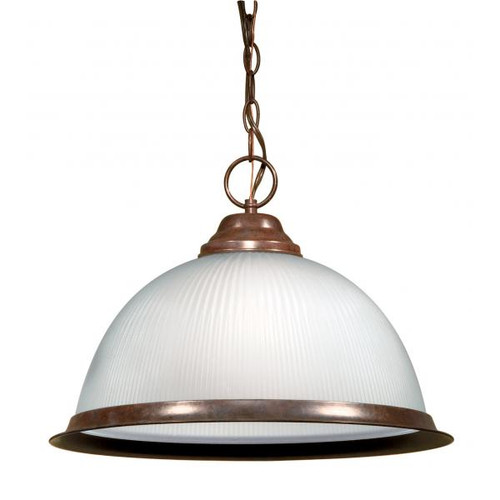 NUVO Lighting NUV-SF76-690 1 Light - 15" - Pendant - Frosted Prismatic Dome - Old Bronze Finish