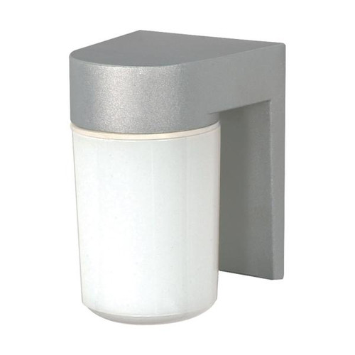 NUVO Lighting NUV-SF77-136 1 Light - 8" - Utility - Wall Mount - With White Glass Cylinder - Satin Aluminum Finish