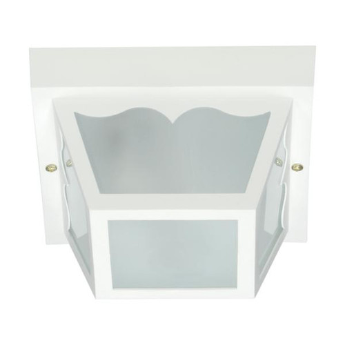 NUVO Lighting NUV-SF77-835 1 Light - 8" - Carport Flush Mount - With Frosted Acrylic Panels - White Finish