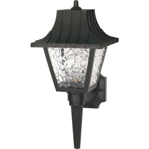 NUVO Lighting NUV-SF77-852 1 Light - 18" - Wall Lantern - Mansard Lantern with Textured Acrylic Panels - Black Finish