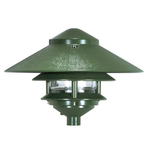 NUVO Lighting NUV-SF76-634 Pagoda Garden Fixture - Large 10" Hood - 1 light - 2 Louver - Green Finish