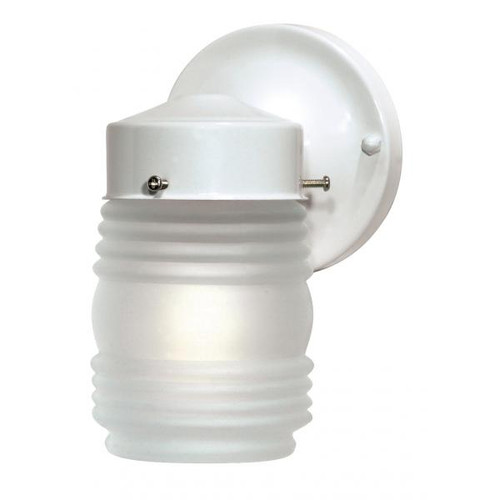 NUVO Lighting NUV-SF76-702 1 Light - 6" - Porch - Wall - Mason Jar with Frosted Glass - Gloss White Finish
